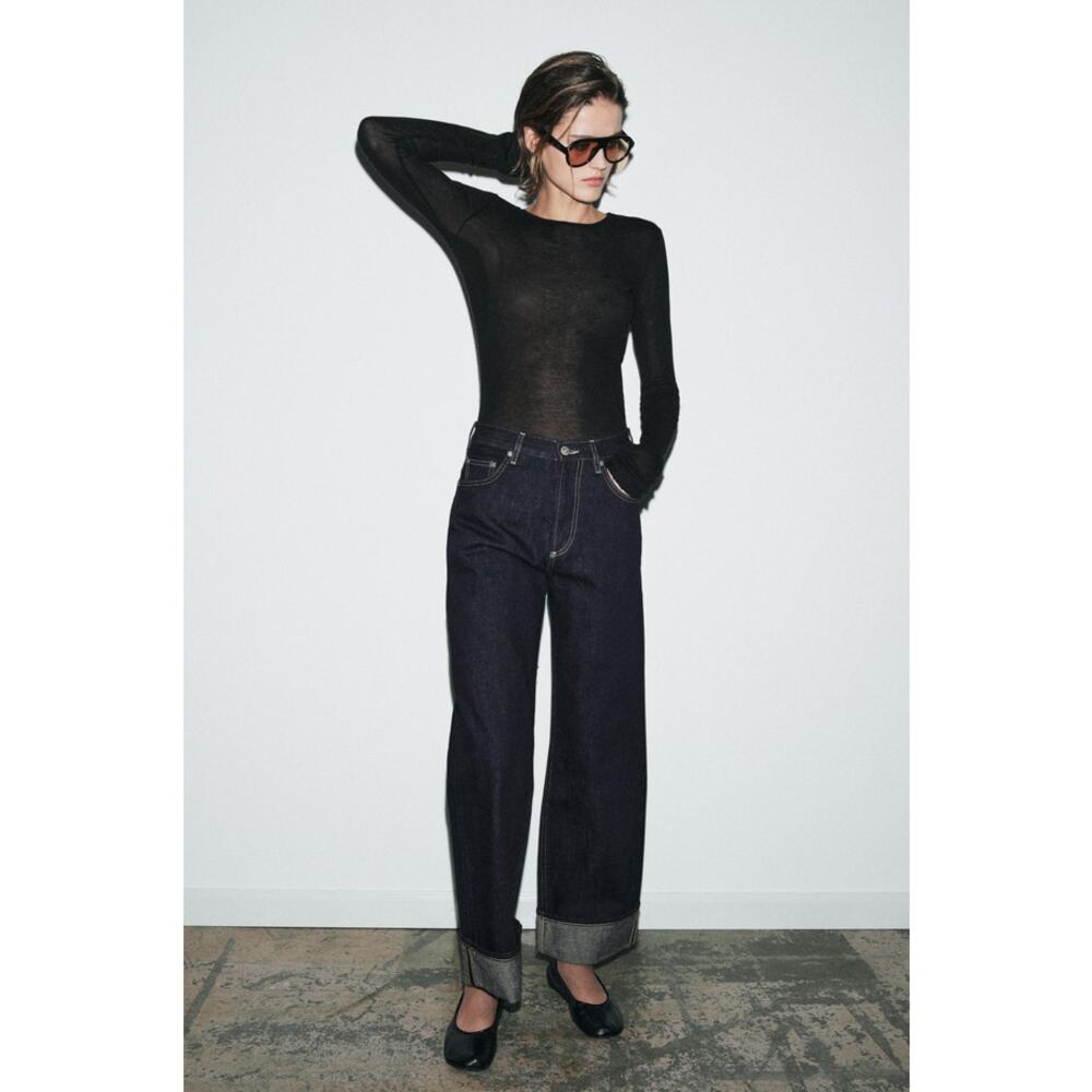 Zara‎ ZW Collection Mid Rise Baggy Jeans US 6